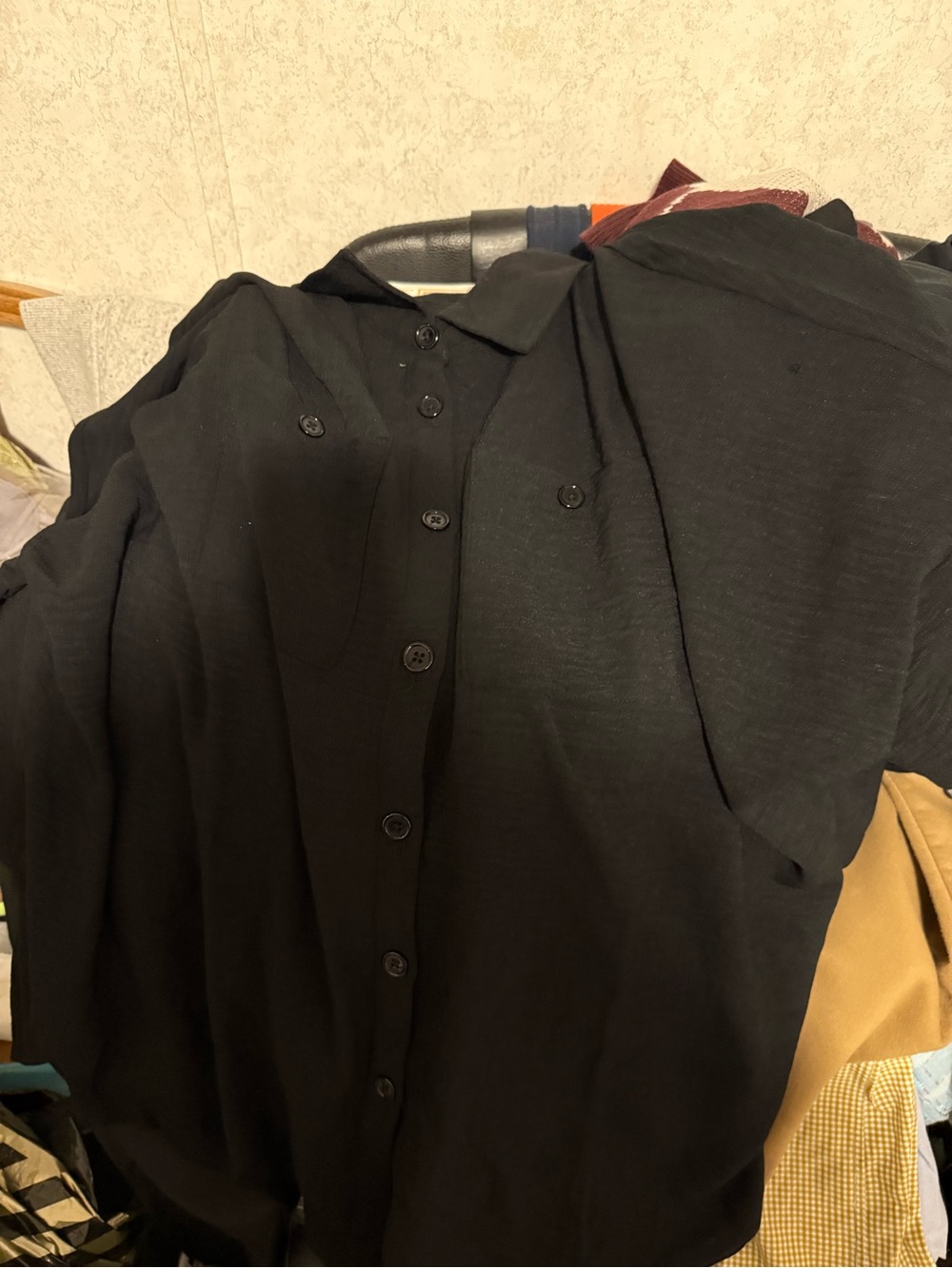 LuLaRoe Black Button-Down Women's Top